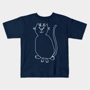 White String Kitty Cat Kids T-Shirt